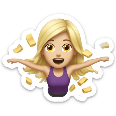 Falling blonde sticker