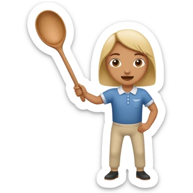 smacking a butt with a wooden spoon sticker
