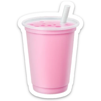 Pink boba tea plastic cup sticker