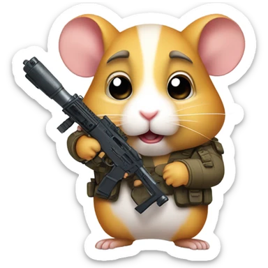 hamster ith a rifle sticker
