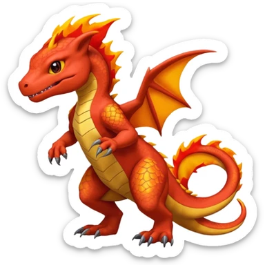 Guilmon-Salandit-Charmeleon-Fakémon-hybrid-creature (full body)  sticker