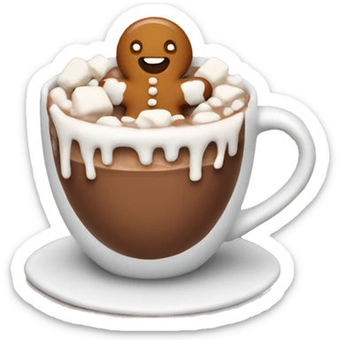 hot chocolate with gingerbread man sticker