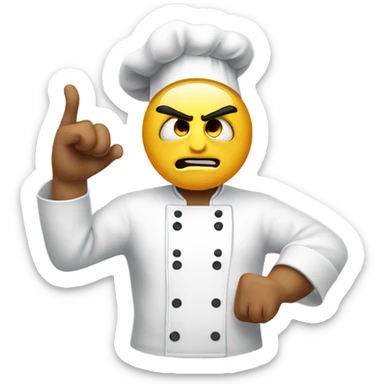 Angry emoji face with chef hat and Italian hand gesture sticker