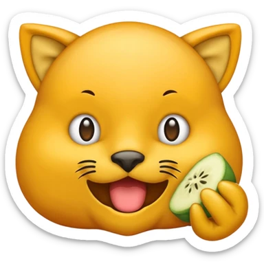 Emoji Sigma con mewing,una mandíbula muy marcada y con una ceja levantada y la otra abajo sticker