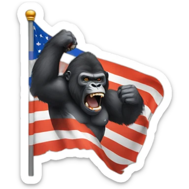 Gorilla tearing Indian flag sticker