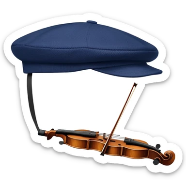 a floating Navy blue Brixton fiddler cap hat sticker