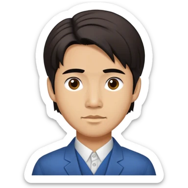 Vietnamese Guy with Sidepart 7/3 Hairstyle sticker