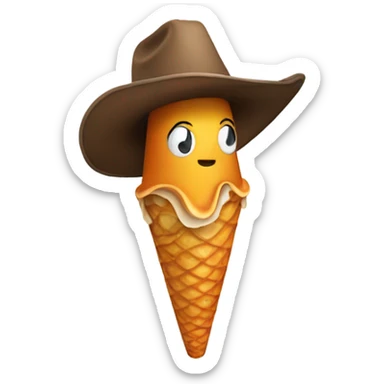 Ice cream cone but instead of ice cream it’s a squid tentacle and it has a cowboy hat sticker