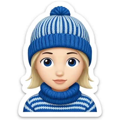 The beanie has a knitted pattern with cozy stitching sticker