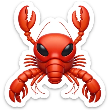 lobster wearing a sleeping mask sticker