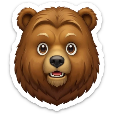 A grizley bear with an epic beard sticker