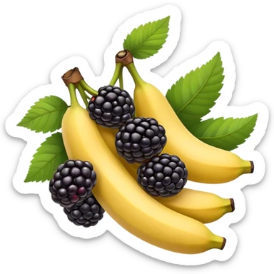 blackberries and bananas sticker