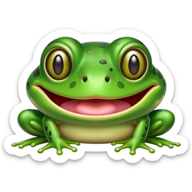 cute cross-eyed frog with tongue sticking out and silly grin sticker
