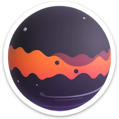 bright red Mercury planet sticker