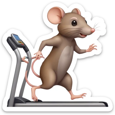 Rat on a treadmill sticker