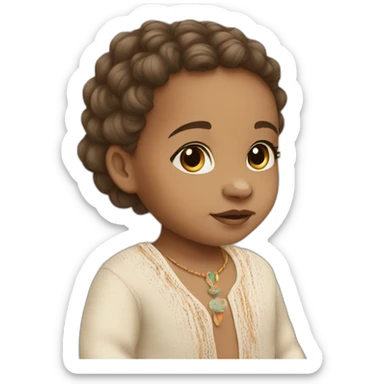 Light skin newborn in boho sticker