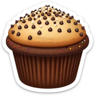 dark brown vanilla muffin chocolate sprinkles on top sticker