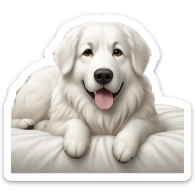 Great Pyrenees in a bed sticker