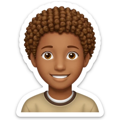 an african teen with mid taper his hair is curly sticker
