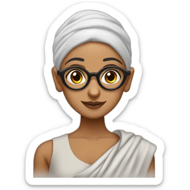 mahatma ghandi but with ariana grande's hairstyle sticker