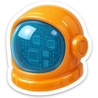 close-up of astronaut helmet sticker