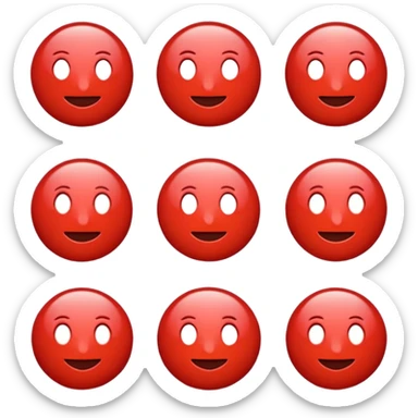red emoji with psi (ψ) symbol, modern and clear look sticker