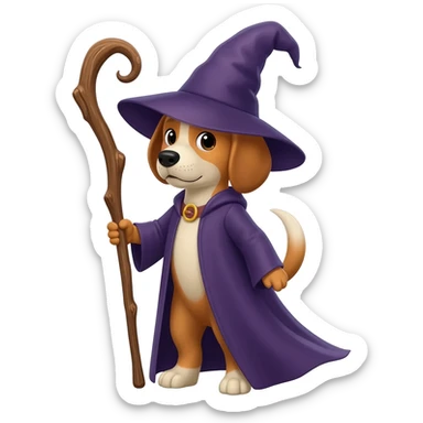 Dog wizard sticker