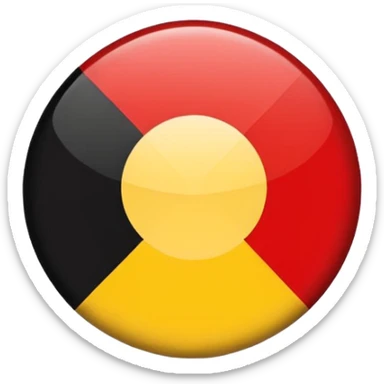 FLAG with red on the bottom and black on the top with a small yellow circle in the middle  sticker