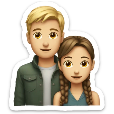 A boy with a girl on his neck  sticker