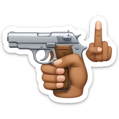 Finger gun sticker