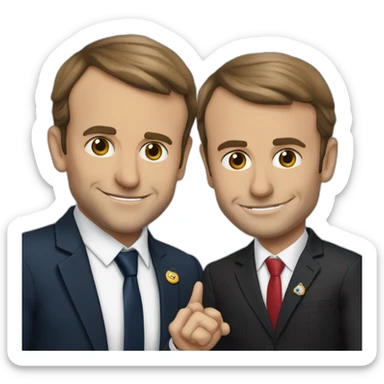 Emanuel Macron qui fait un doigt d’honneur sticker