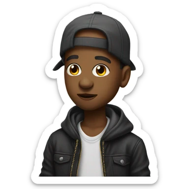 young hiphop charact sticker