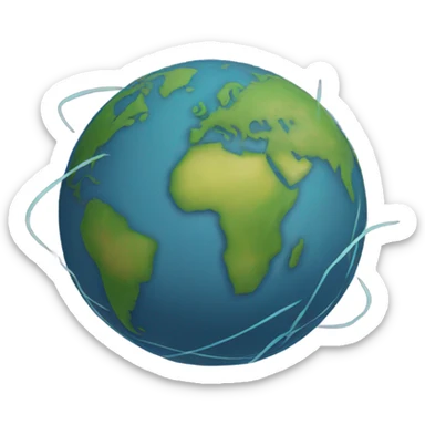 earth with spin marks sticker