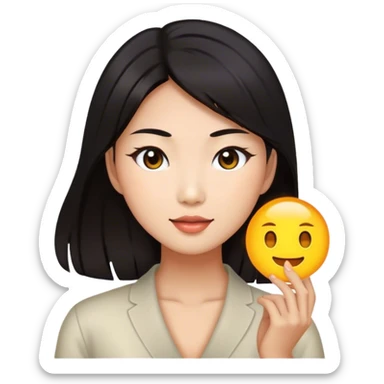 skin care girl Asian woman with dark hair sticker