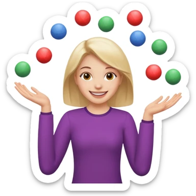a girl juggling  with two hands  sticker
