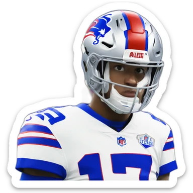 josh allen wearing number 17 sticker