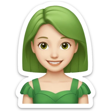 green dress character. sticker