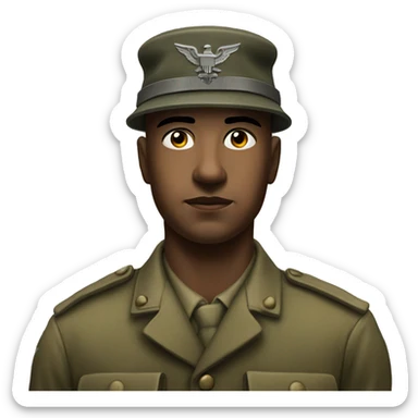 photorealistic serious soldier WW2 sticker