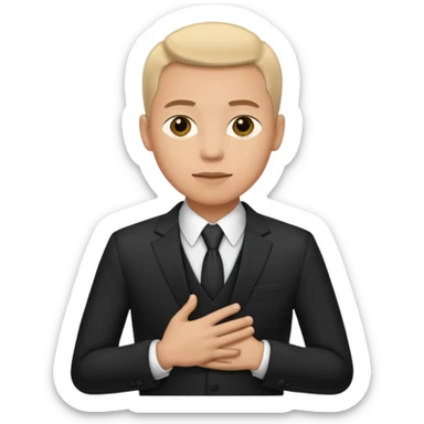 una mano en pecho vestido masculino sticker