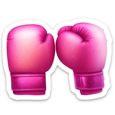 Pink ombre boxing gloves with glitter  sticker