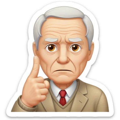 Old Donald Trump shows one finger photorealistic face sticker