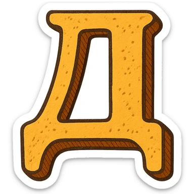 Д in the style of the provided example sticker