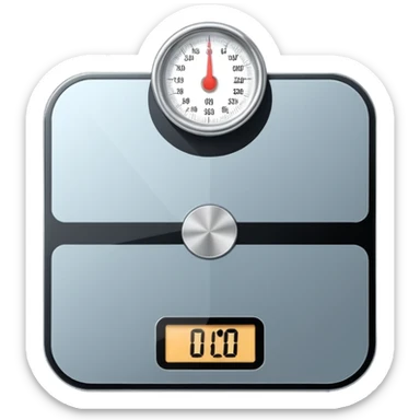 Digital weight scale with 0:00 on it sticker