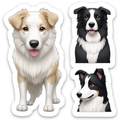 dog, short-hair, black-hair, black-snout, white-chest, white-stripe-down-face, black-face, black-head, border-collie, mcnab sticker