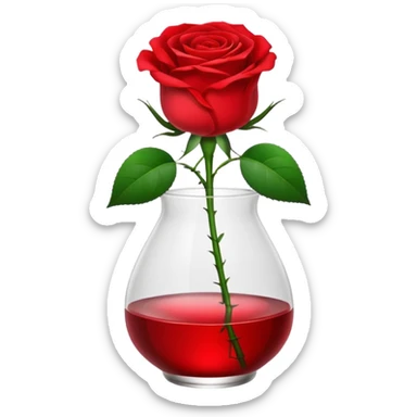 Rose in a glass sticker