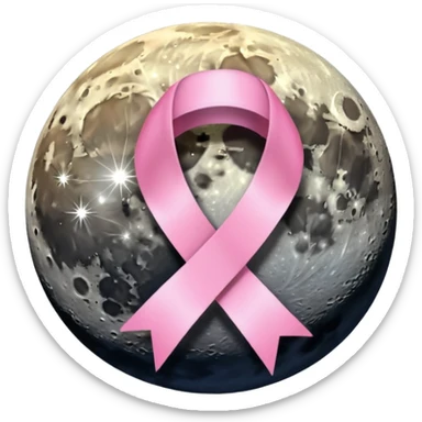 🌕🎀 this emoji ribbon set on the moon's head and don't change ribbon color sticker