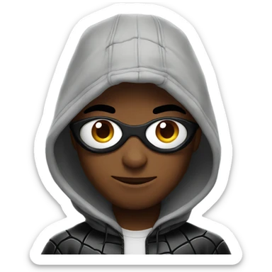 Black Spider-Man with hoodie sticker