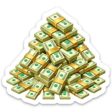 money in a glitter $  sticker