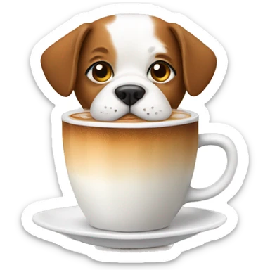dog drinking cappucino sticker