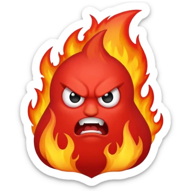 Angry flame death  sticker